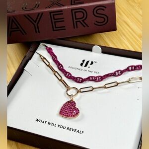 Luxe Layers | Pink Sapphire CZ with Pink Chain & Rose Gold Plating | Bomb Party